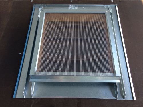 Saída de telhado galvanizada com policarbonato, 600 x 600 mm