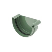 BRYZA Extremidade de calha DIREITA plástica Ø 125 mm, Verde RAL 6020