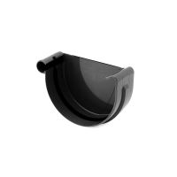 BRYZA Tampa de calha ESQUERDA plástica Ø 75 mm, Preto RAL 9005